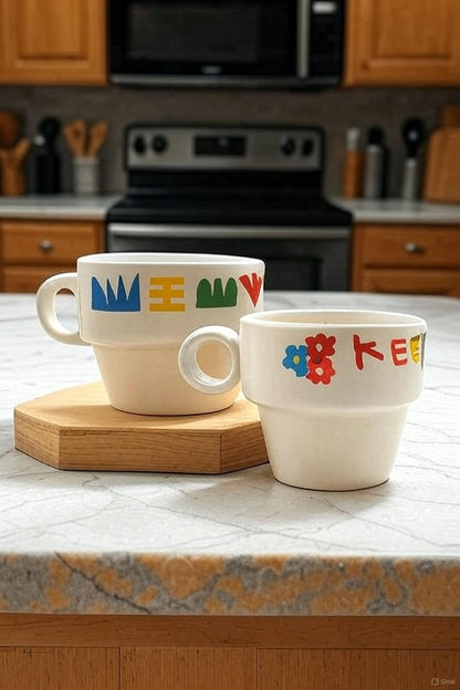 Handmade Ceramic Espresso Cups Set for Turkish Coffee and Small Lattes - handmade ceramic espresso turkish coffee cups