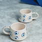 Handmade Ceramic Evil Eye Mug Set for Protection and Style - handmade ceramic evil eye mug set