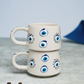 Handmade Ceramic Evil Eye Mug Set for Protection and Style - handmade ceramic evil eye mug set