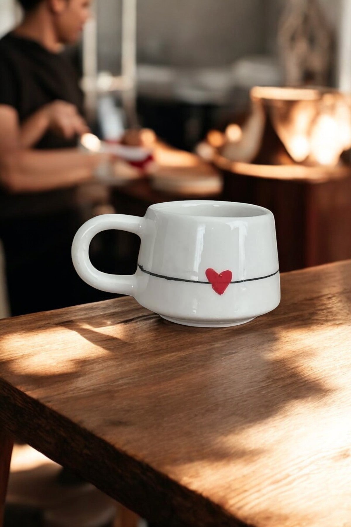 Handmade Ceramic Heart Mug for Valentine’s Day Gift - handmade ceramic heart mug gift