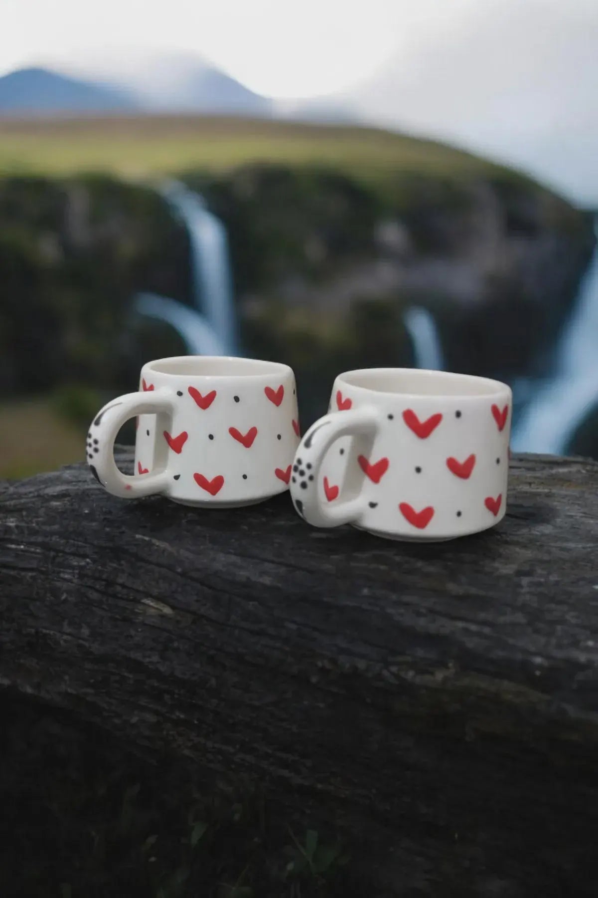 Handmade Ceramic Heart Mug Set for Love and Connection - Teleplus handmade ceramic heart mug valentine’s day set