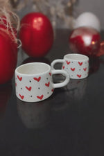 Handmade Ceramic Heart Mug Set for Love and Connection - Teleplus handmade ceramic heart mug valentine’s day set
