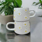 Handmade Ceramic Mug Set with Yellow Daisy Design for Coffee and Tea - Teleplus handmade ceramic mug yellow daisy design