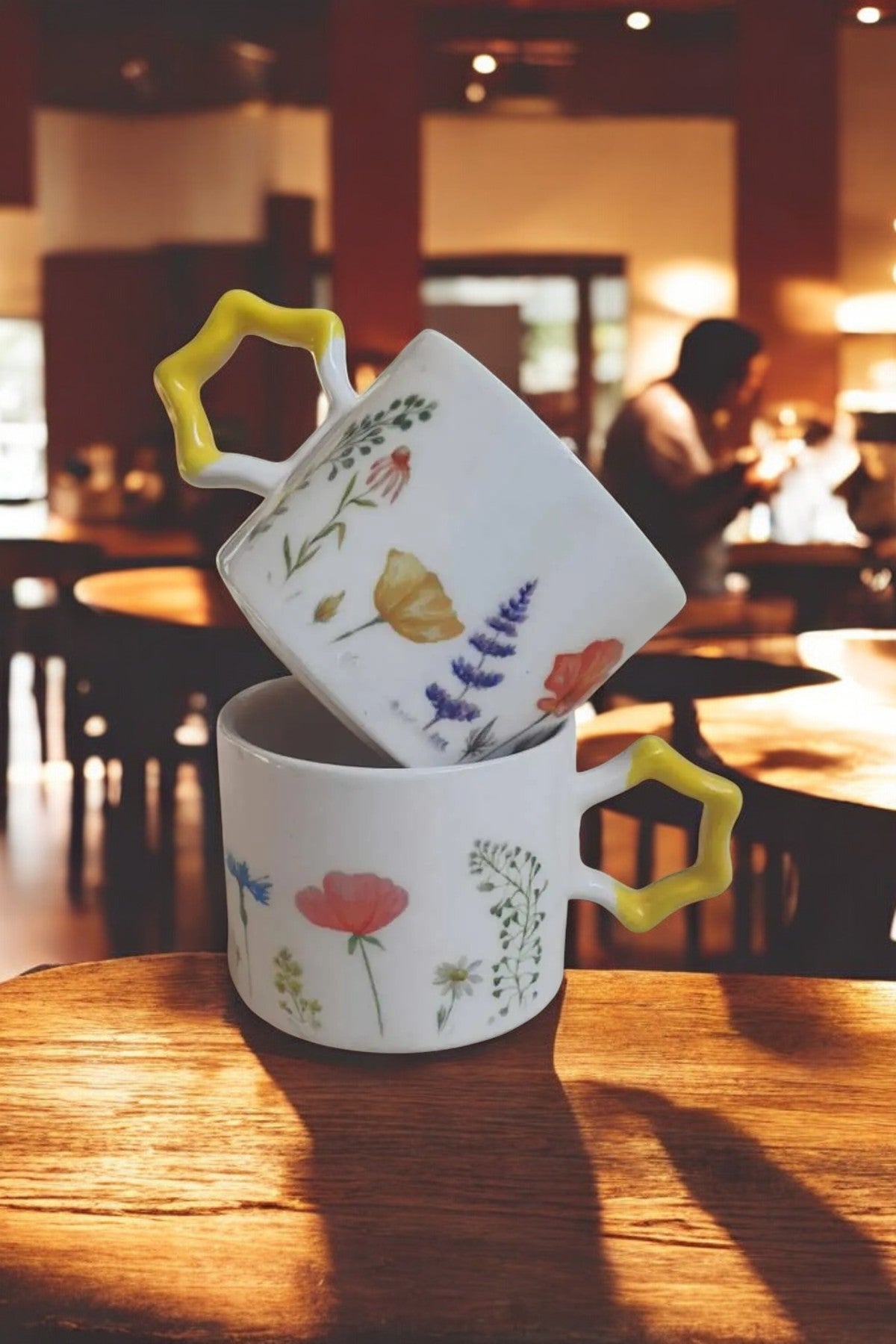 Handmade Ceramic Mugs with Floral Designs for Garden Lovers and Spring Decor - handmade ceramic mugs floral ceramics