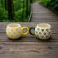 Handmade Ceramic Mugs with Mini Heart Embossed Design Set of 2 - handmade ceramic mugs mini heart embossed cozy kitchen