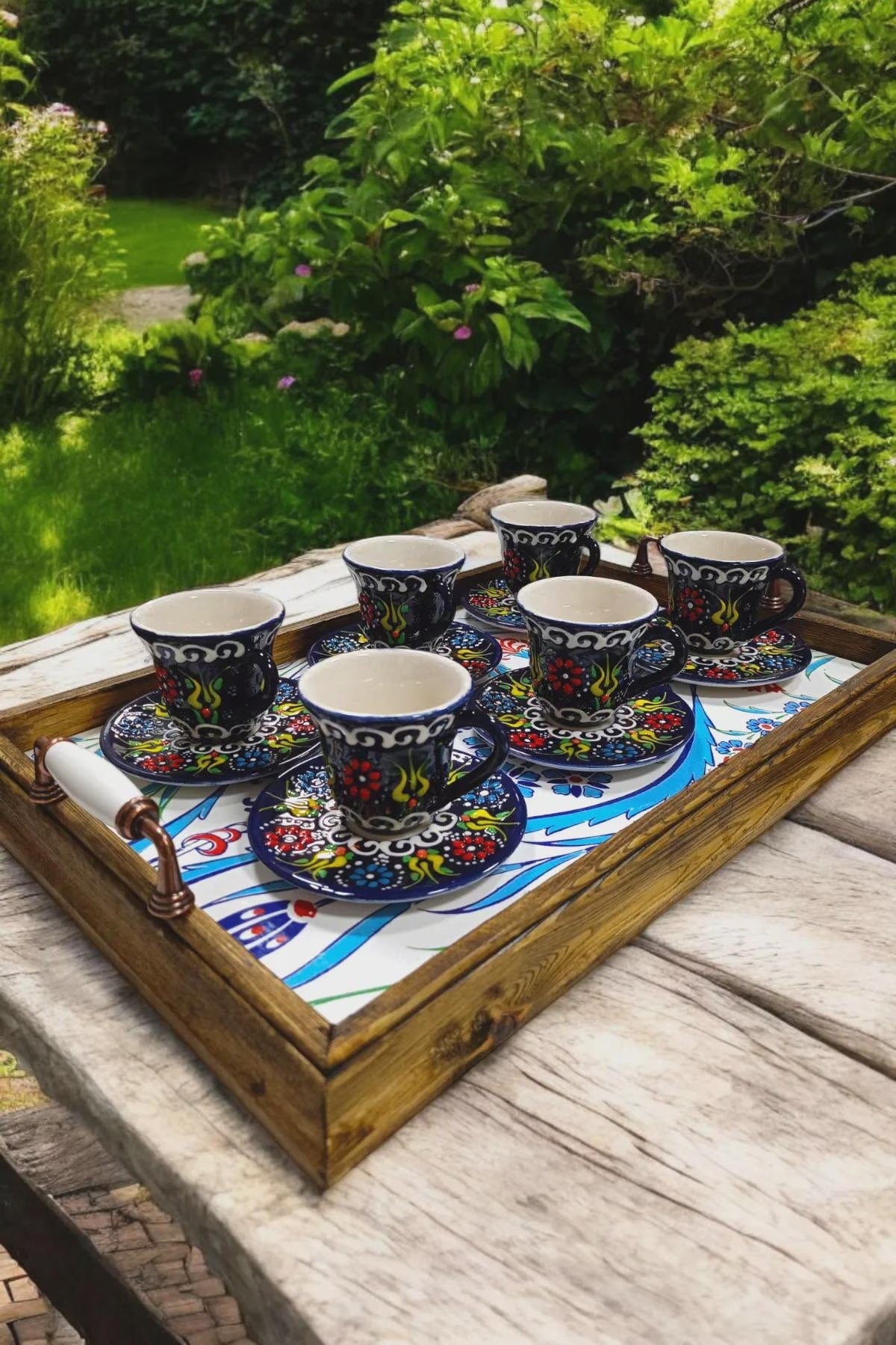 Handmade Embossed Coffee Cup Set for Turkish or Espresso - handmade embossed coffee turkish cup