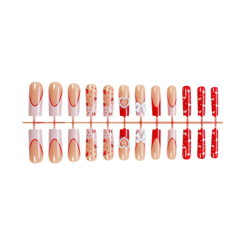 Handmade Nail Stickers with Love Heart and Bow for Water Pipe Wear - Teleplus long water pipe wear handmade nail