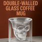 Handmade Skull Double Wall Glass Cup for Coffee Tea or Cocktails - Teleplus and handmade skull double gothic decor