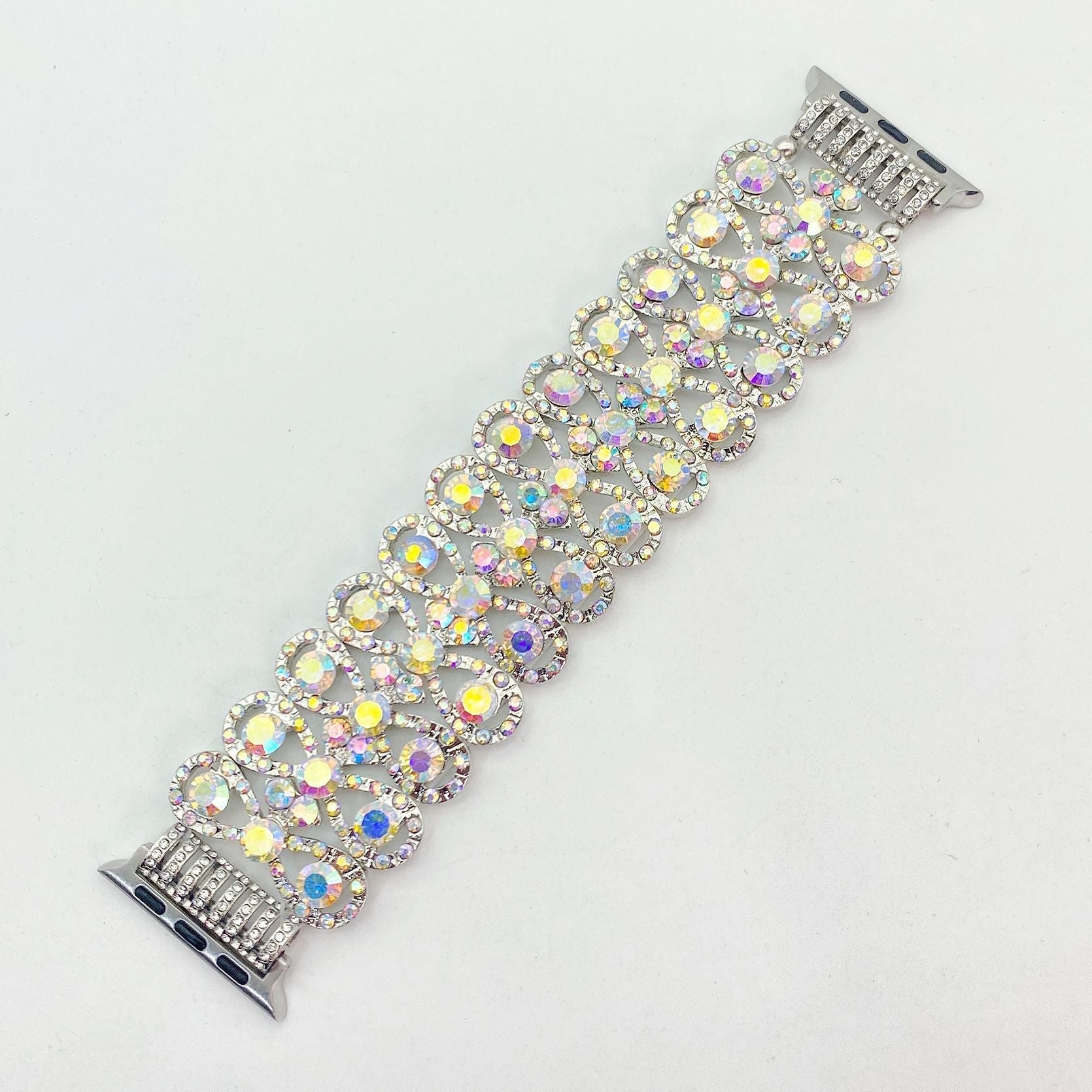 Handmade Smart Watch Strap with Crystal Glass for Apple Devices - handmade smart watch glass crystal