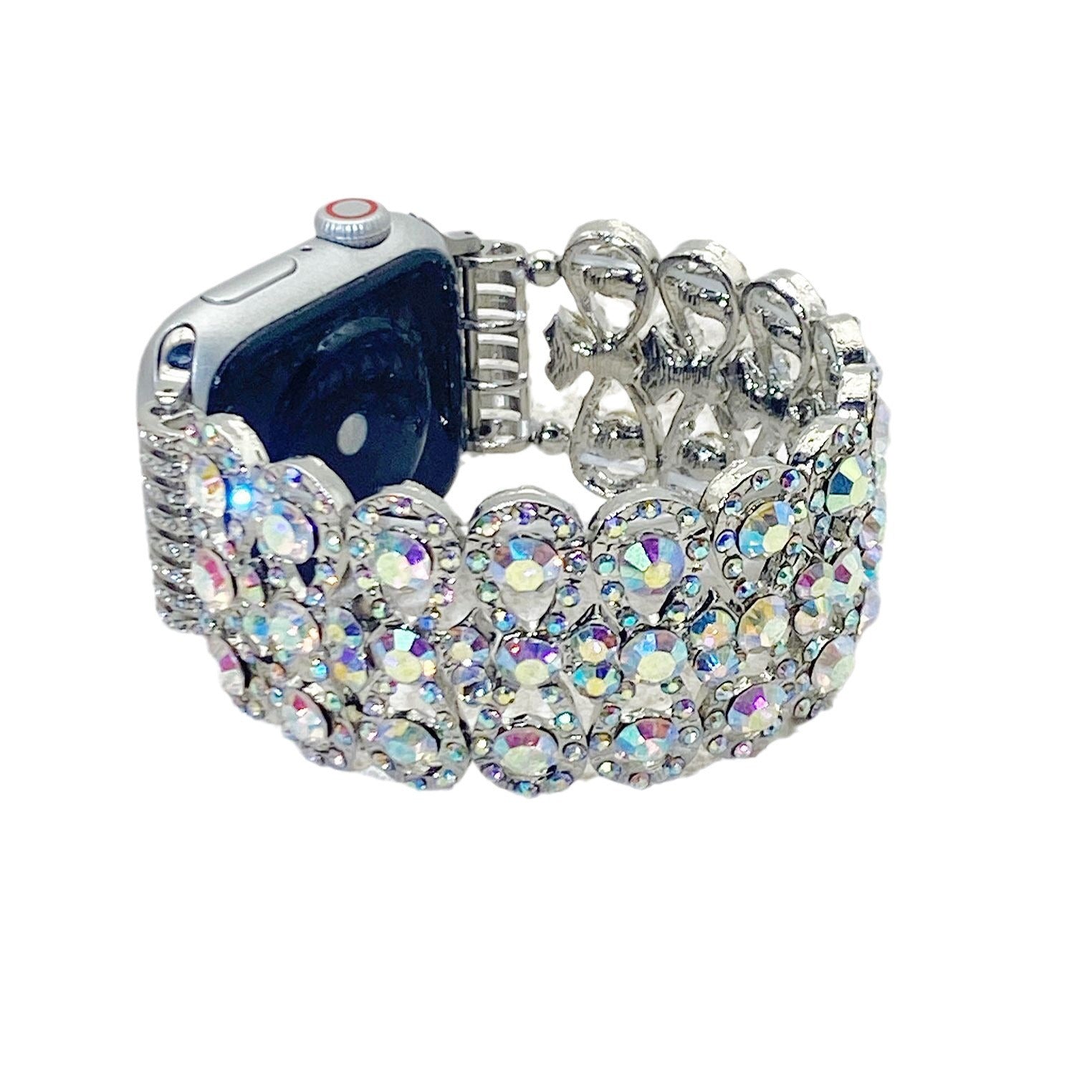 Handmade Smart Watch Strap with Crystal Glass for Apple Devices - handmade smart watch glass crystal