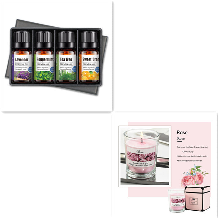 Handmade Soy Wax Candle in Pink Box for Essential Oil Sets - Teleplus essential oil sets set