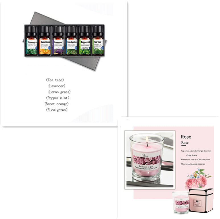 Handmade Soy Wax Candle in Pink Box for Essential Oil Sets - Teleplus essential oil sets set