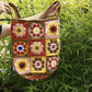 Handmade Woven Bucket Bag with Ethnic Style and Grandmother Plaid Details - Granny grandmother plaid ethnic style