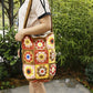 Handmade Woven Bucket Bag with Ethnic Style and Grandmother Plaid Details - Granny grandmother plaid ethnic style