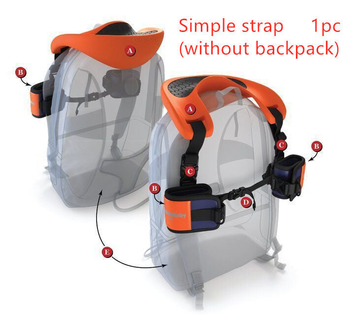 Hands-Free Shoulder Carrier with Ankle Straps and Cushioned Hip Seat Nylon Child Strap Rider travel back frame infant