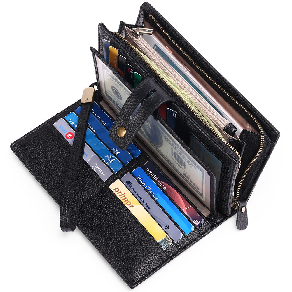 Head Layer Cowhide Long Multi Card Wallet - Cowhide Wallet for Men: More Cards Less Drama