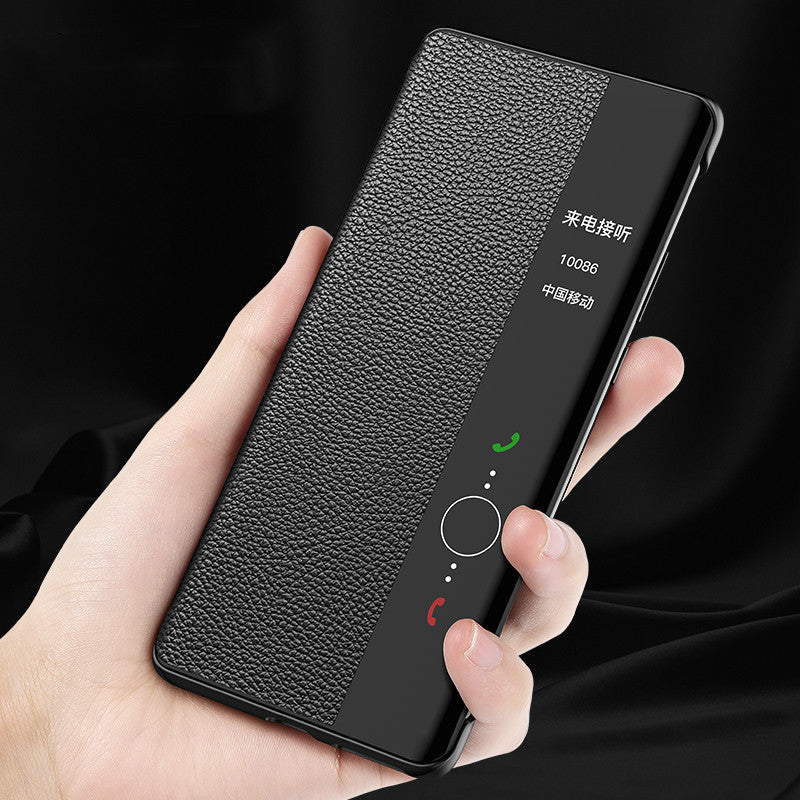 Leather smart case for Honor Magic 4 Pro head leather flip cover - Head Smart Case