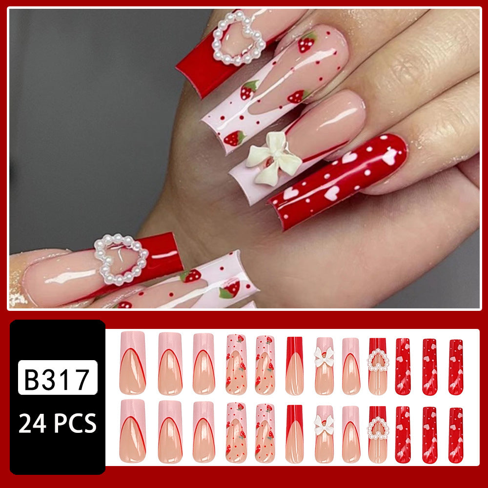 Heart Bowknot Strawberry Nail Stickers for Painting Art - Teleplus heart bowknot strawberry painting nail