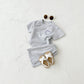 Heart Printing Short Sleeve Suit Korean Style Baby Boys’ And Girls’ Clothing Two-piece Set - Korean Style Short