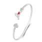 Heart-shaped Full Of Diamond Bracelet Silver Plated Love - Heart-Shaped Love Bracelet Silver Plated with Diamonds