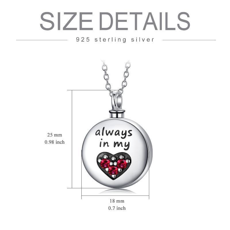 Heart Urn Engraved Cremation Necklace for Ashes in Sterling Silver - Heart Urn Necklace That Sparkles and Remembers