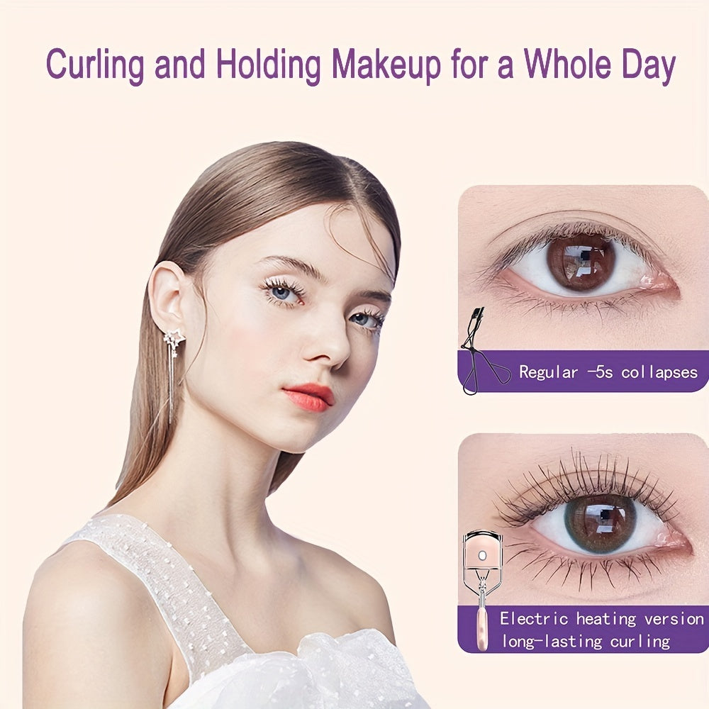 Heated Eyelash Curler with Radian Design and Multiple Heating Modes Electric - Teleplus heated eyelash curlers heating