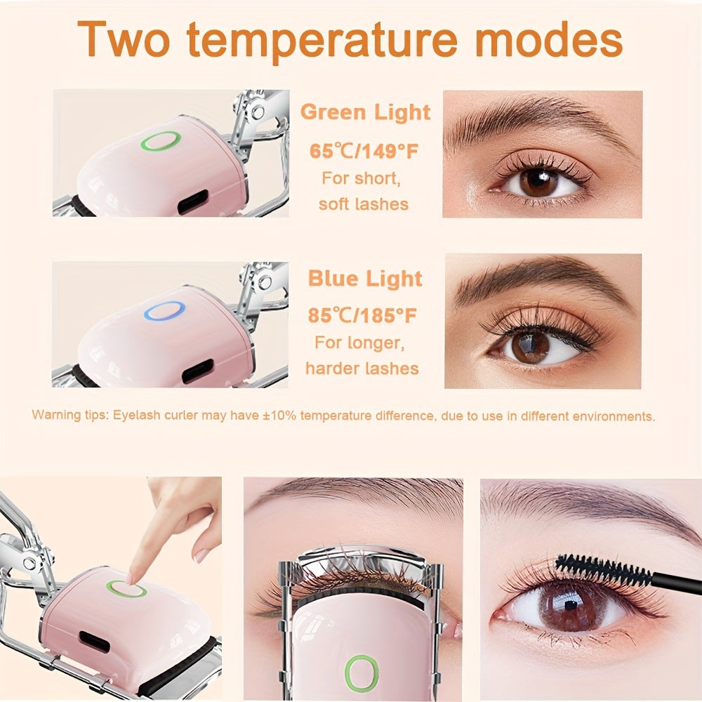 Heated Eyelash Curler with Radian Design and Multiple Heating Modes Electric - Teleplus heated eyelash curlers heating