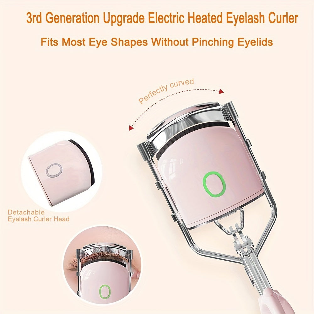 Heated Eyelash Curler with Radian Design and Multiple Heating Modes Electric - Teleplus heated eyelash curlers heating