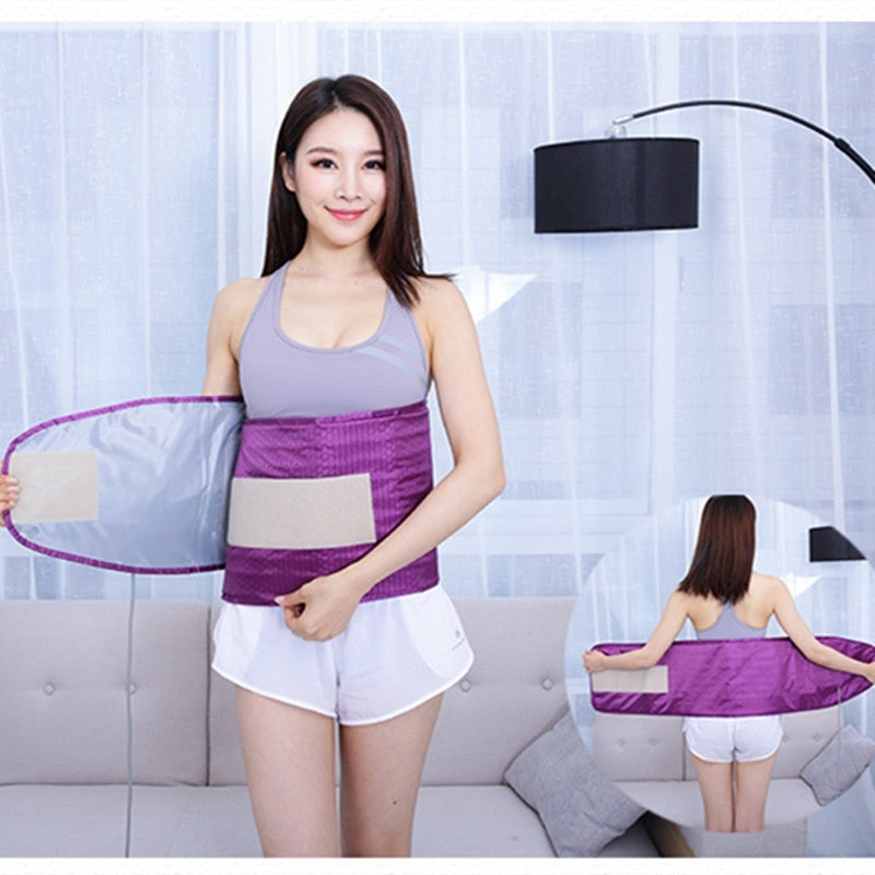 Heated Sweat Belt Adjustable Waist Trimmer for Workout and Weight Loss - heated sweat belt total length