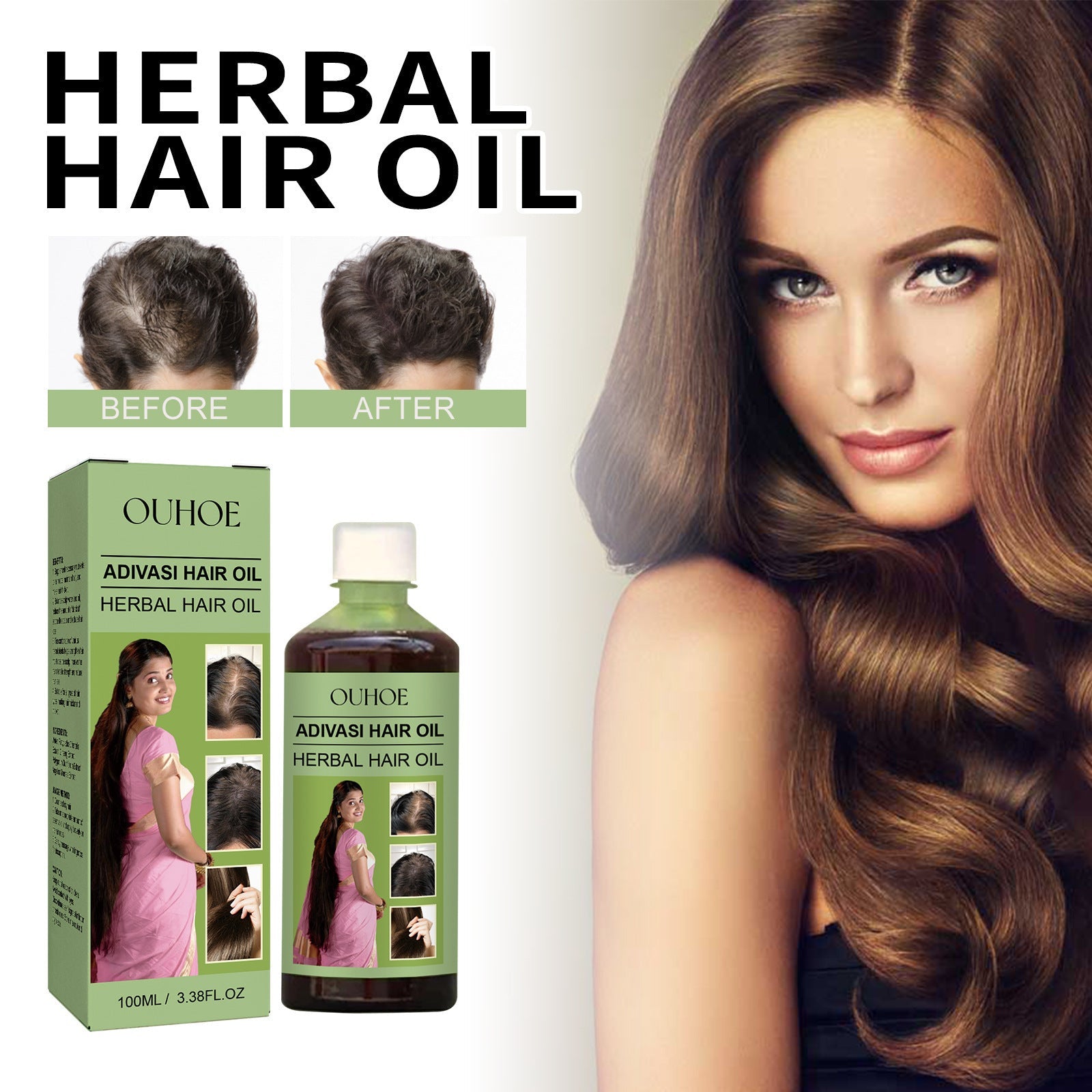 Herbal Density Hair Oil with Coconut Rosemary Nut Sesame Extract 100ml - hair oil
