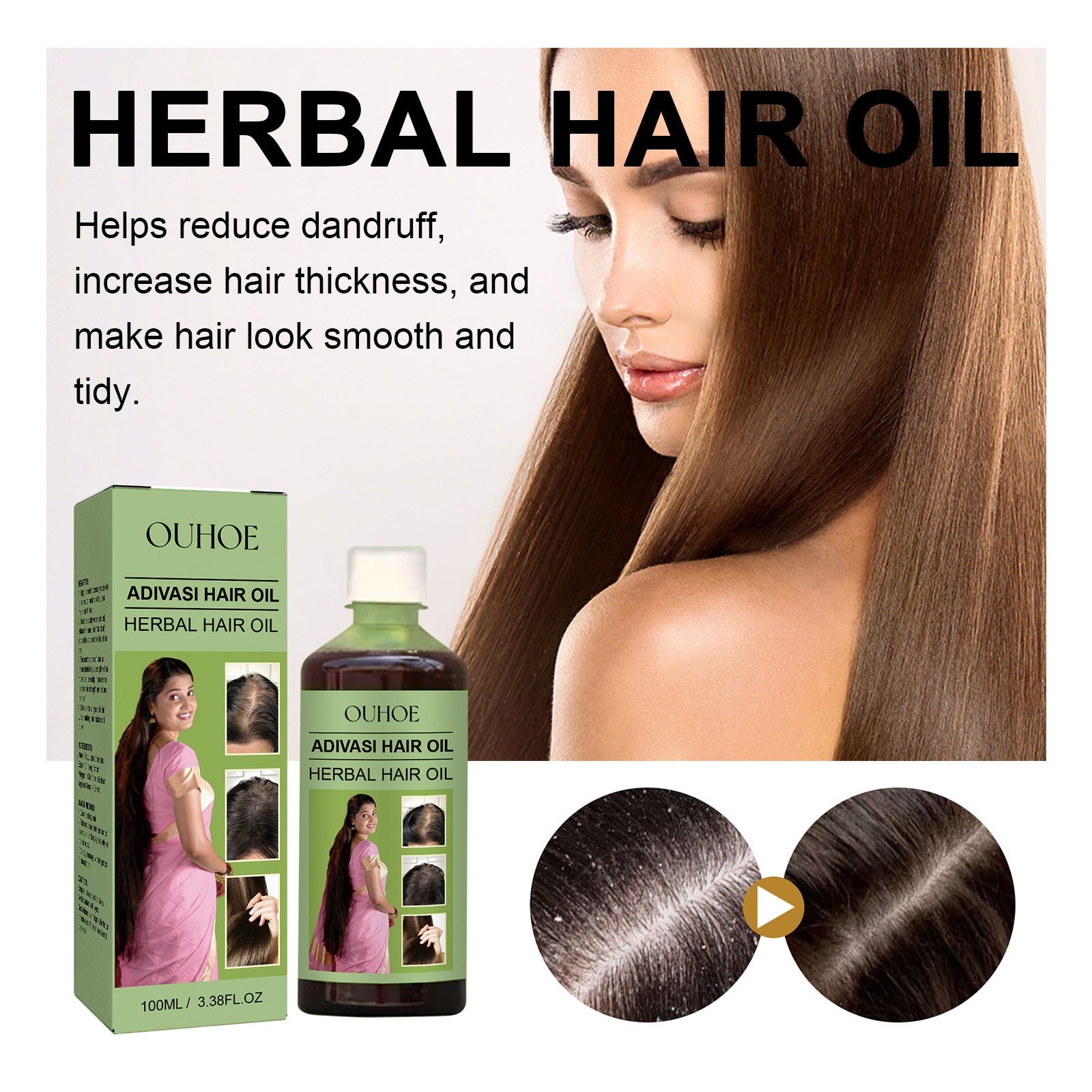Herbal Density Hair Oil with Coconut Rosemary Nut Sesame Extract 100ml - hair oil