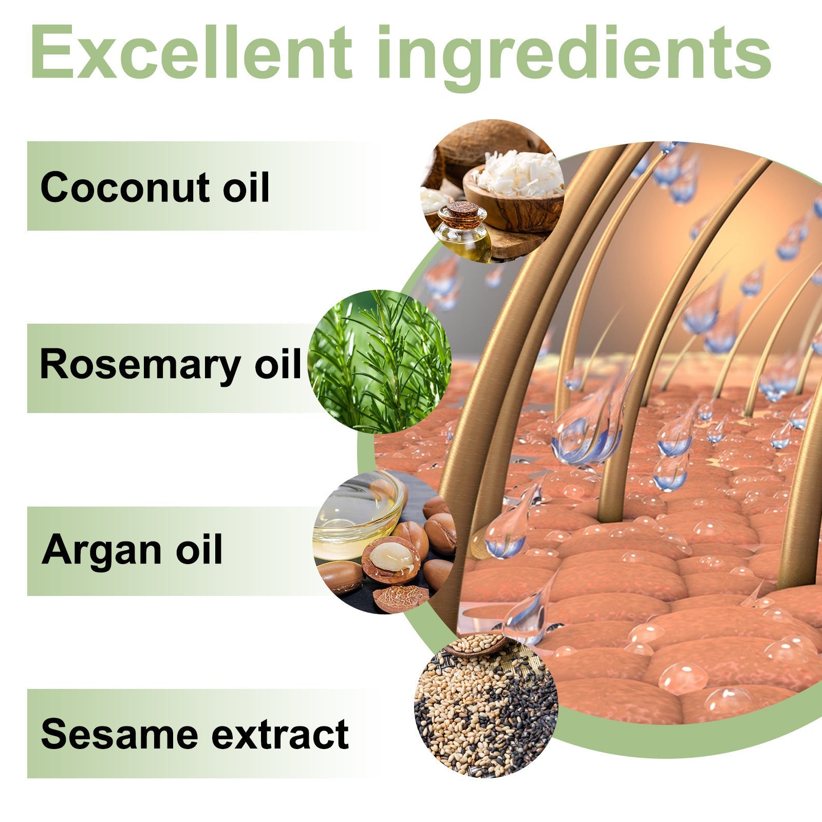 Herbal Density Hair Oil with Coconut Rosemary Nut Sesame Extract 100ml - hair oil