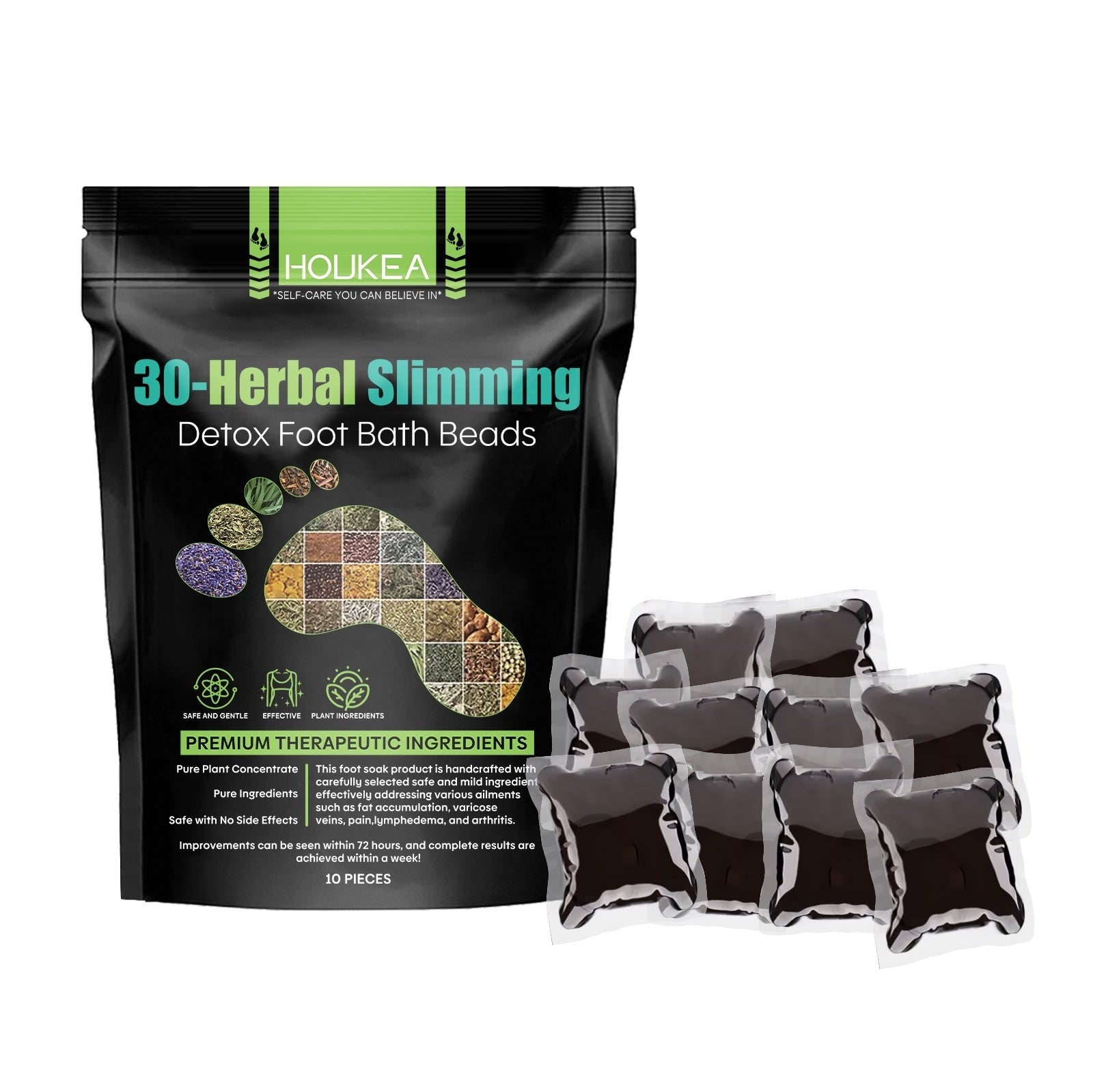 Herbal Detoxification Foot Soaking Gel Beads 12x20cm 10 Pieces - Teleplus herbal detoxification foot soaking gel bead