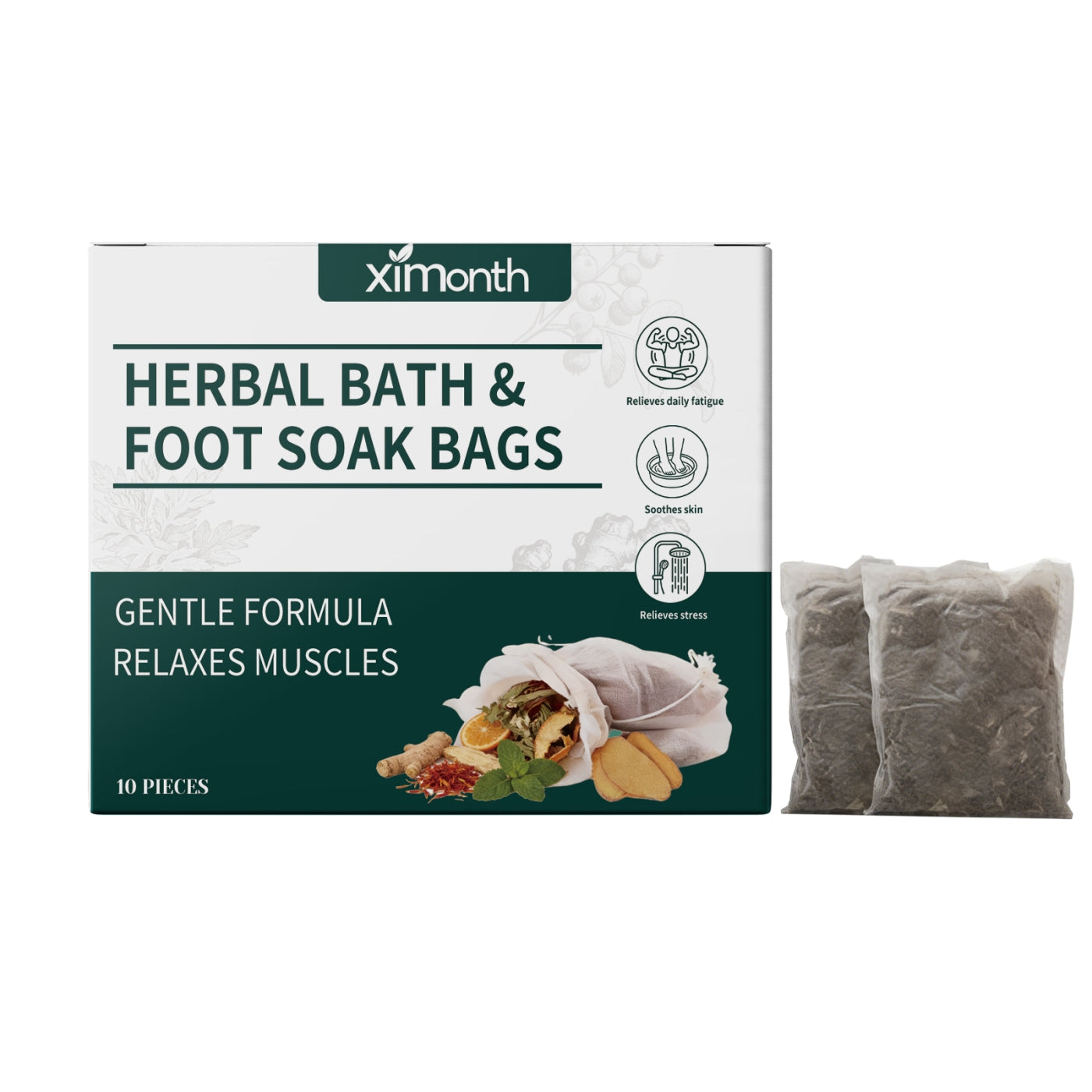 Herbal Foot Bath Bag with Artemisia Ginger Citrus and Saffron - foot bath bag