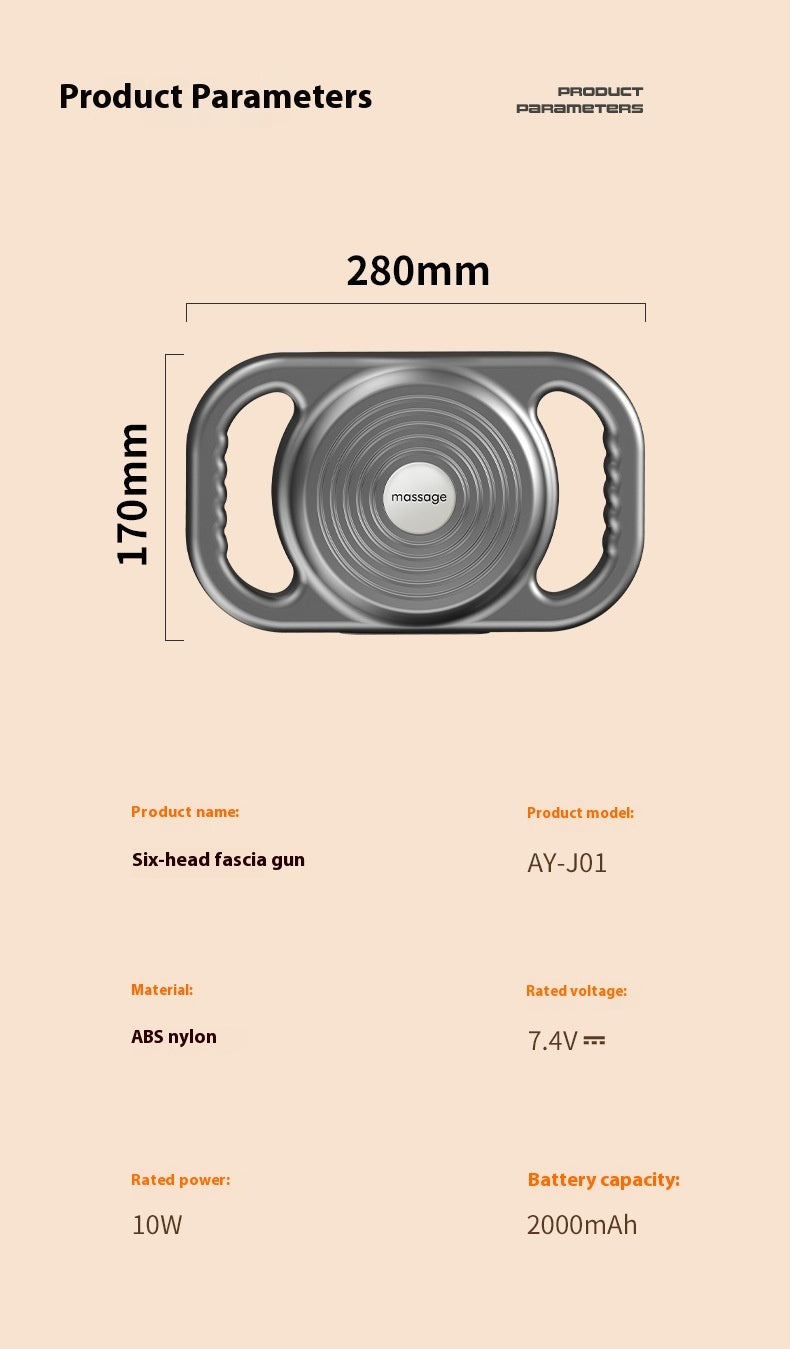 High Frequency Vibration Relaxation Muscle Massager with Six Heads and Multiple Gears - Teleplus vibration relaxation