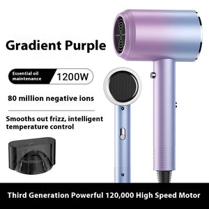 High Power Electric Hair Dryer Household with Gradient Purple and Blue Light - Teleplus electric hair dryer household