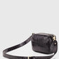 Black Croc Embossed Crossbody Bag for Women