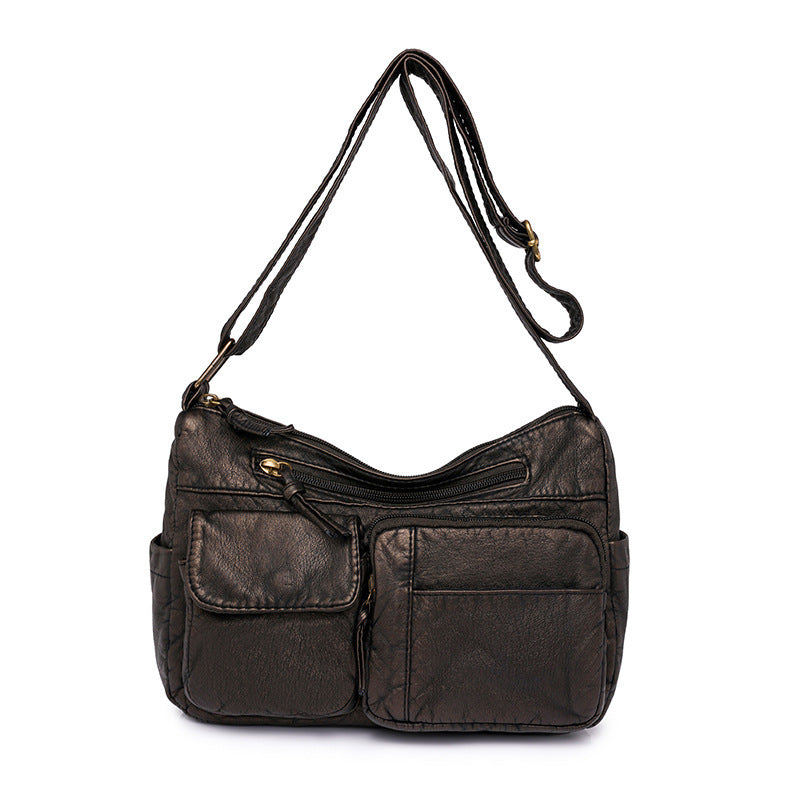 High-Quality Washed Polyester Crossbody Bag with Multiple Pockets - Teleplus for Daily Use washed high quality