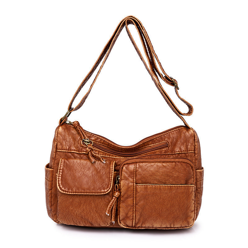 High-Quality Washed Polyester Crossbody Bag with Multiple Pockets - Teleplus for Daily Use washed high quality