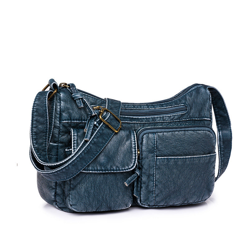 High-Quality Washed Polyester Crossbody Bag with Multiple Pockets - Teleplus for Daily Use washed high quality
