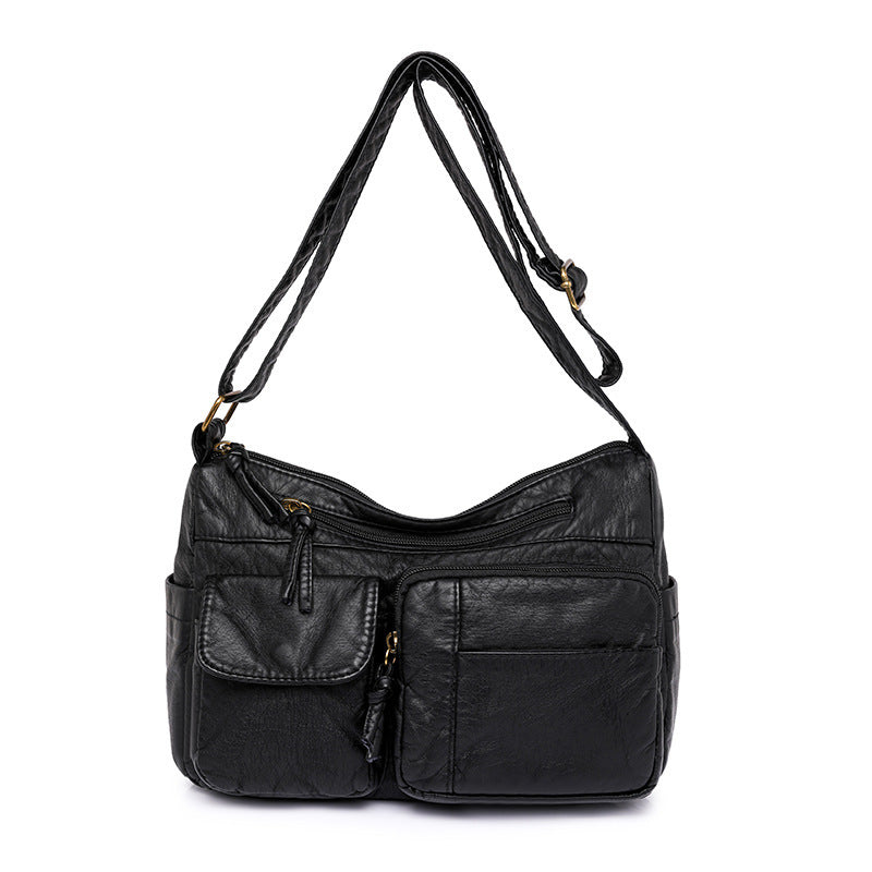 High-Quality Washed Polyester Crossbody Bag with Multiple Pockets - Teleplus for Daily Use washed high quality
