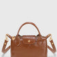 Tan Patent Versatile PU Leather Crossbody Bag for Women