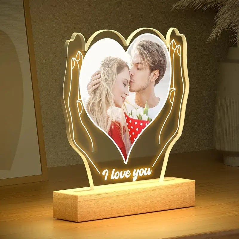 High Transparency Acrylic Photo Lights Lamp Stand for Sending Family Gifts - Teleplus acrylic photo lights send family