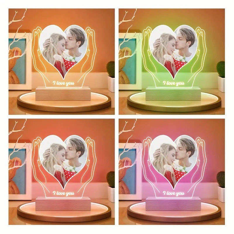 High Transparency Acrylic Photo Lights Lamp Stand for Sending Family Gifts - Teleplus acrylic photo lights send family