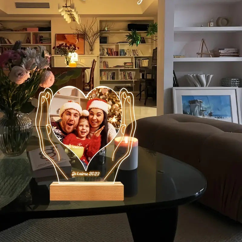 High Transparency Acrylic Photo Lights Lamp Stand for Sending Family Gifts - Teleplus acrylic photo lights send family