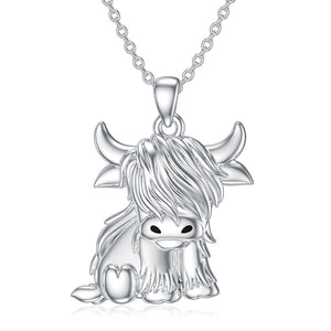 Cute Highland Cow Necklace for Everyday Wear Unique Scottish Design - Moo-tastic Looks highland cow necklace