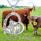 Highland Cow Necklace for Women Sterling Silver Mother Daughter Cow Pendant Necklace Mother’s Day Gift - Highland Cow