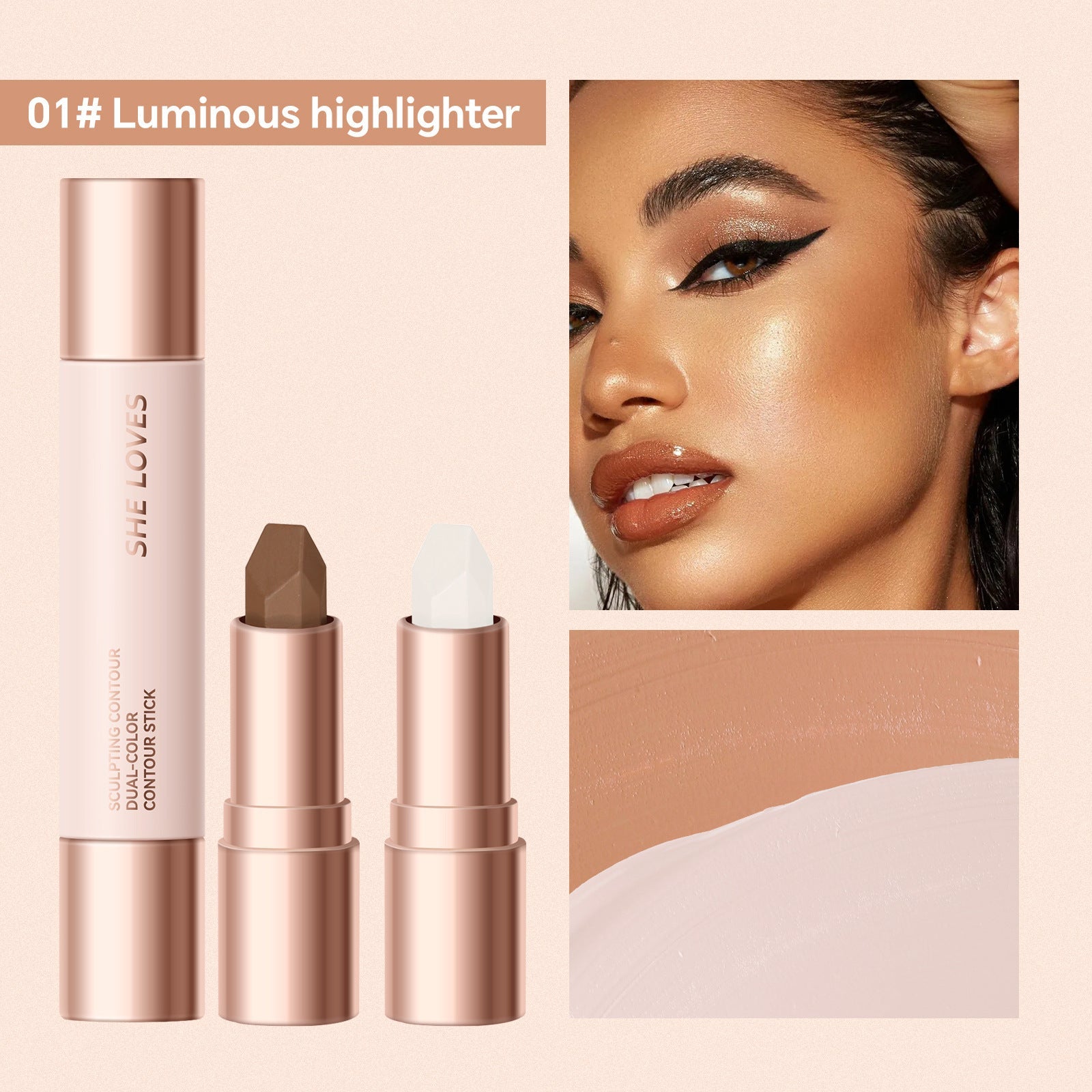 Highlight Brightening Stick for Skin Tone Enhancement and Contouring - Teleplus contour stick highlight brightening