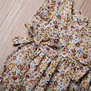 Cotton Dark Blue and White Girl’s Dress Suitable for United States Buyers - Hollow Baby’s Romper: Floral Fun Tiny Tots