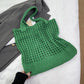 Hollow Knitted Large Capacity Shoulder Bag for Daily - Teleplus hollow knitted large capacity shoulder bag